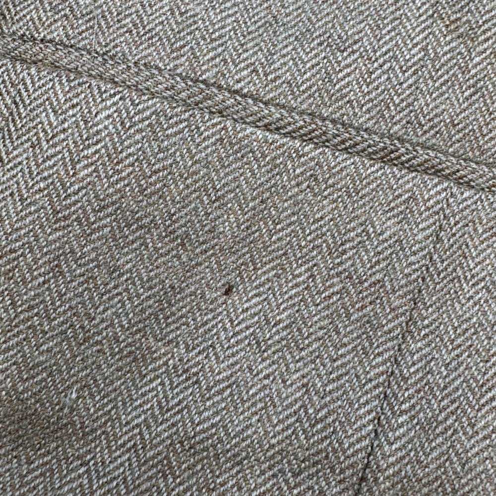 Mens Brown Herringbone Tweed Blazer‎ Sport Coat Three Button Jacket - Picture 8 of 12